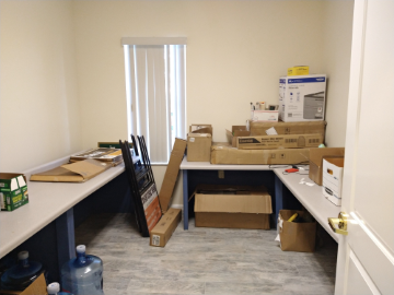 Storage room off kitchen/break area