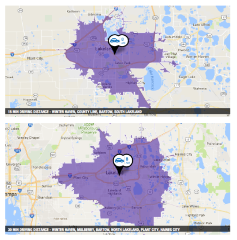 Driving Distance 15 & 30 minutes - 