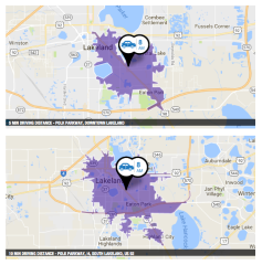 Driving Distance 5 & 10 minutes - 